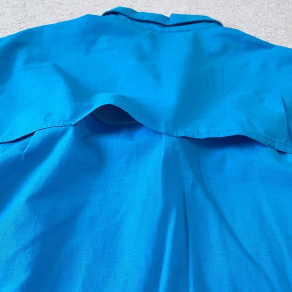 Coleman Mens Large Blue Short Sleeve Vented Fishing Shirt Button Down Tactical - Picture 9 of 9